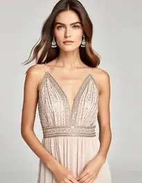 Womens Embellished Maxi Dress face swap
