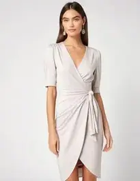 Womens Midi Wrap Dress face swap