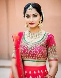 Womens Rajasthani Lehenga Choli Dress face swap