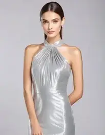 Womens Silver Party Dress face swap