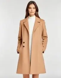 Womens Tan Coat Dress face swap