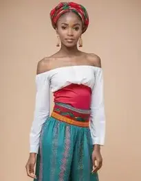 Womens African Traditional Pants Attire Dress face swap