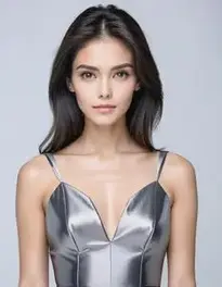 Womens Black And Silver Dress face swap