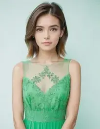 Womens Bright Green Dress face swap
