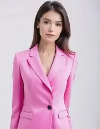 Womens Bright Pink Blazer Dress face swap