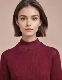 Womens Burgundy Sweater Dress face swap