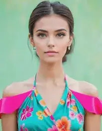 Womens Colourful Dress face swap