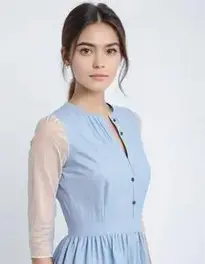 Womens Cotton Midi Dress face swap