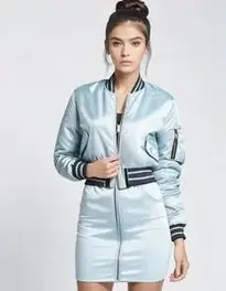 Womens Cropped Bomber Jacket Dress face swap