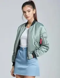 Womens Cropped Bomber Jacket Dress face swap
