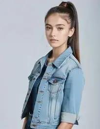 Womens Cropped Jean Jacket Dress face swap