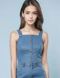 Womens Cropped Jeans Dress face swap