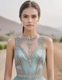Womens Embellished Dress face swap