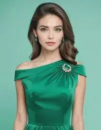 Womens Emerald Green Cocktail Dress face swap