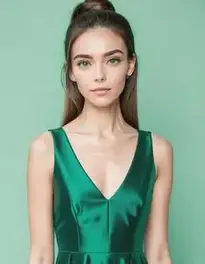 Womens Emerald Green Midi Dress face swap