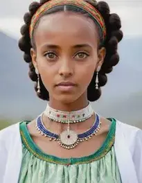 Womens Ethiopian Traditional Dress face swap