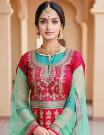 Womens Punjabi Attire Dress face swap