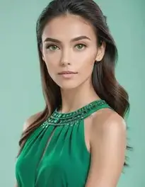 Womens Emerald Green Tops Dress face swap