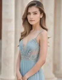 Womens Floor Length Dress face swap