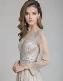 Womens Floor Length Gown Dress face swap