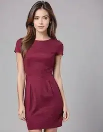 Womens Maroon Dress face swap