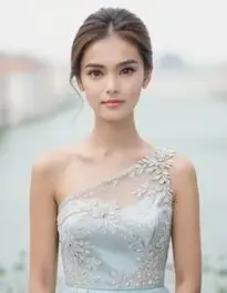 Womens One Shoulder Wedding Guest Dress face swap