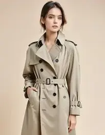 Womens Oversized Trench Coat Dress face swap