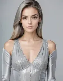 Womens Silver Dress face swap
