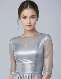 Womens Silver Formal Dress face swap