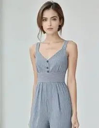 Womens Striped Pants Dress face swap