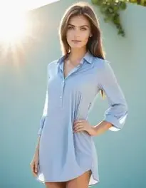 Womens Sun Shirt Dress face swap