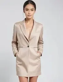 Womens Tan Jacket Dress face swap
