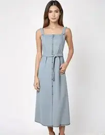 Womens Tan Jeans Dress face swap