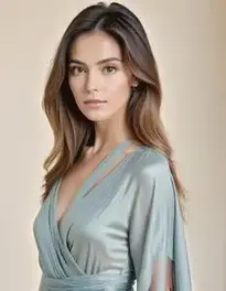 Womens Long Wrap Dress face swap
