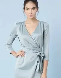 Womens Midi Wrap Dress face swap