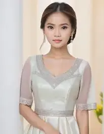 Womens Modern Filipiniana Dress face swap
