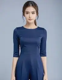 Womens Navy Blue Pants Dress face swap