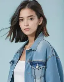 Womens Oversized Jean Jacket Dress face swap