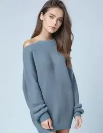 Womens Oversized Sweater Dress face swap