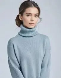 Womens Oversized Turtleneck Sweater Dress face swap