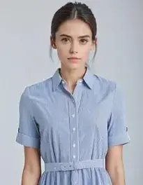 Womens Striped Shirt Dress face swap