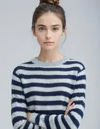 Womens Striped Sweater Dress face swap