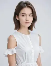 Womens White Cotton Dress face swap