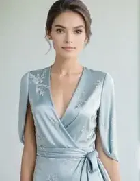 Womens Wrap Dress Wedding Guest face swap