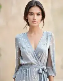 Womens Wrap Maxi Dress face swap