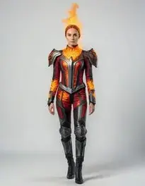 Burning Costume Female face swap
