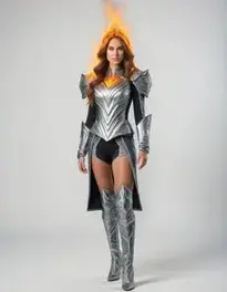 Burning Woman Outfit face swap