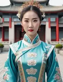 Chinese Fancy Dress Woman face swap