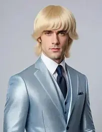 Mens Blonde Wig Fancy Dress face swap