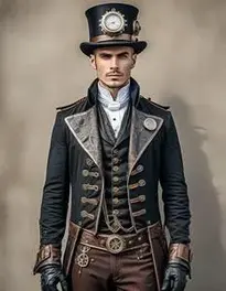 Adult Steampunk Costume Male face swap